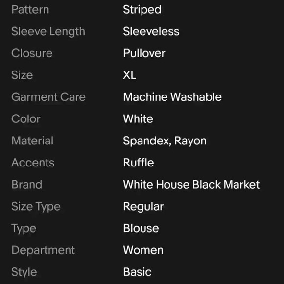 White House Black Market Striped Ruffle Top Blouse XL $68 - Picture 9 of 9